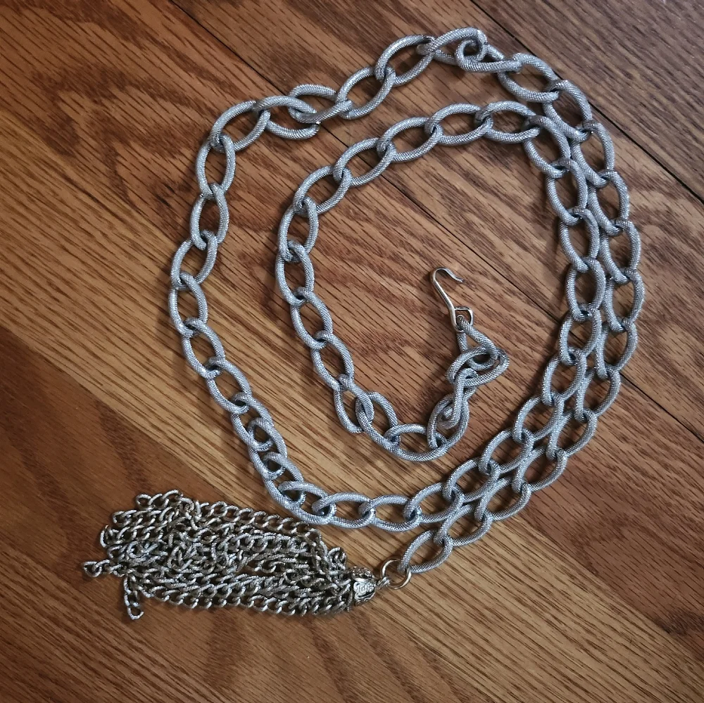 Belt or Necklace Silver Tone Metal Chain